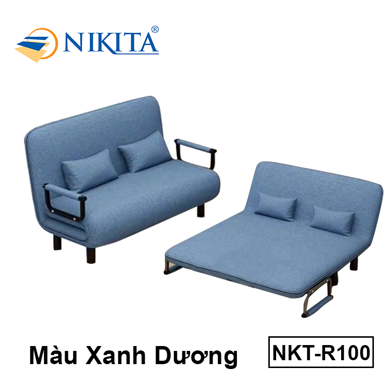 sofa giường màu xanh